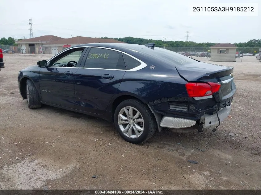 2017 Chevrolet Impala 1Lt VIN: 2G1105SA3H9185212 Lot: 40424196