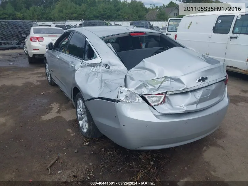 2G1105S35H9172916 2017 Chevrolet Impala 1Lt