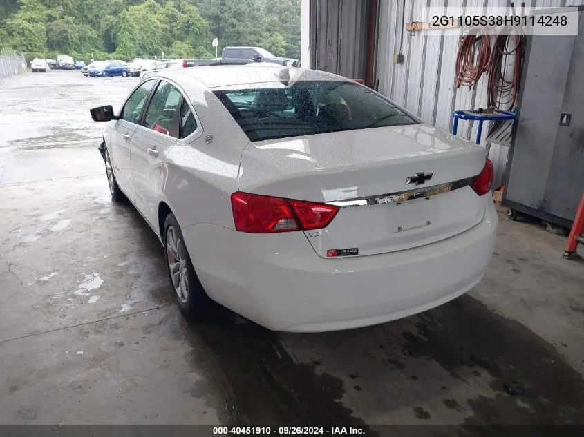 2G1105S38H9114248 2017 Chevrolet Impala 1Lt