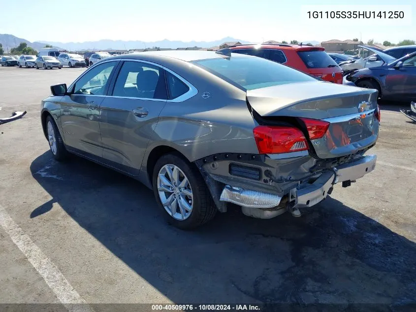 2017 Chevrolet Impala 1Lt VIN: 1G1105S35HU141250 Lot: 40509976