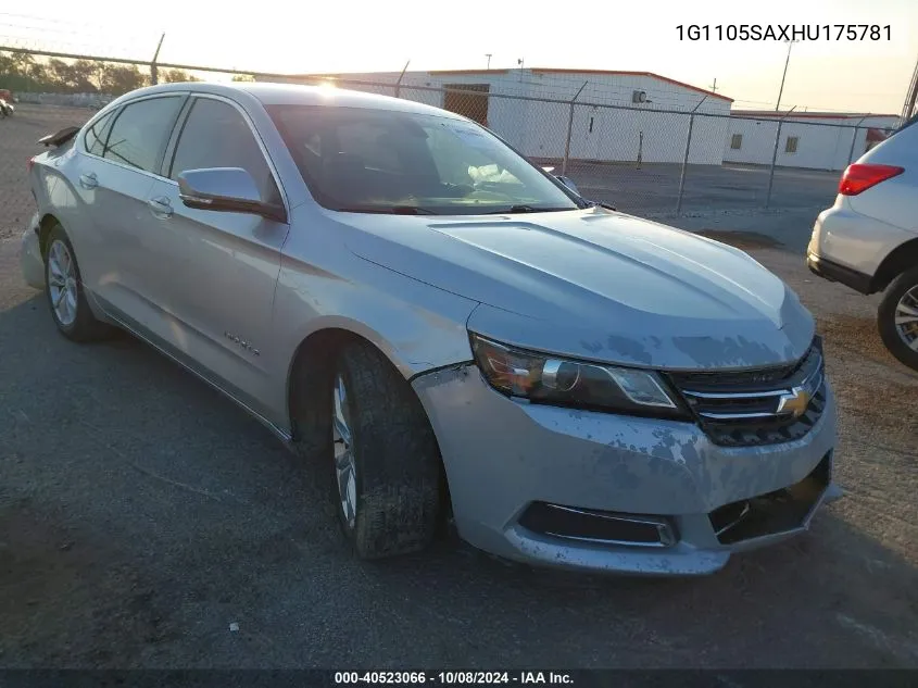 2017 Chevrolet Impala Lt VIN: 1G1105SAXHU175781 Lot: 40523066