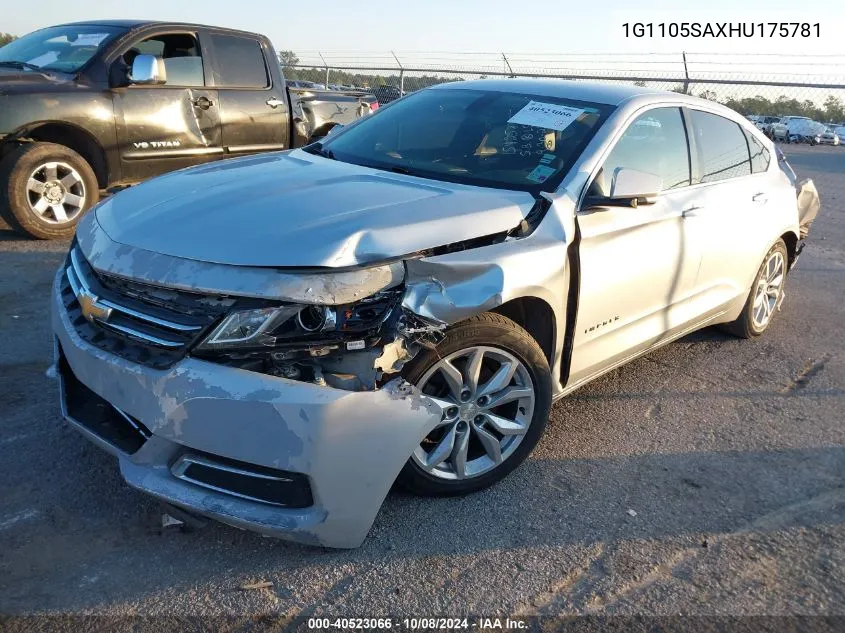 2017 Chevrolet Impala Lt VIN: 1G1105SAXHU175781 Lot: 40523066