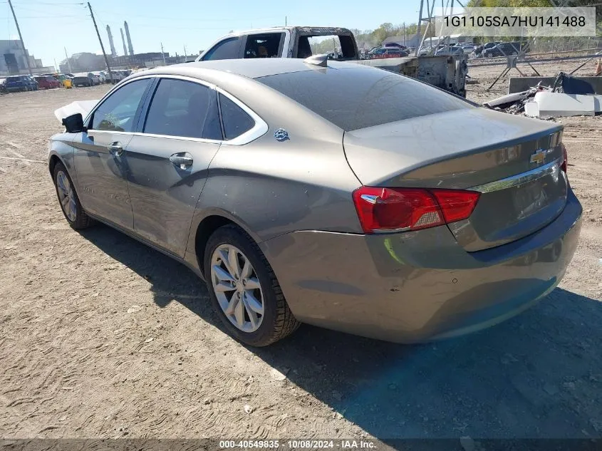 2017 Chevrolet Impala 1Lt VIN: 1G1105SA7HU141488 Lot: 40549835