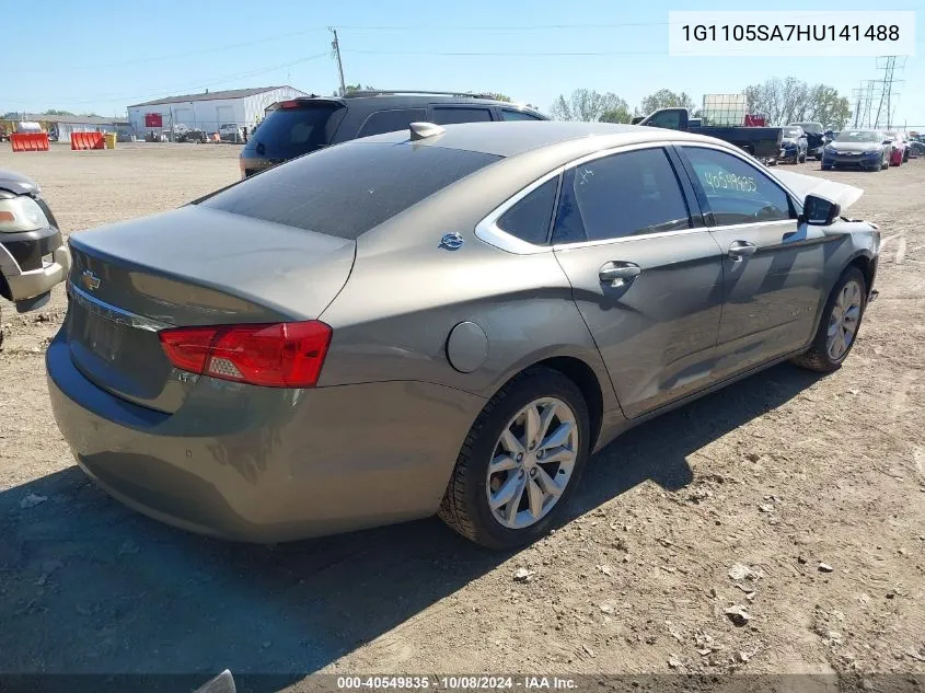 2017 Chevrolet Impala 1Lt VIN: 1G1105SA7HU141488 Lot: 40549835