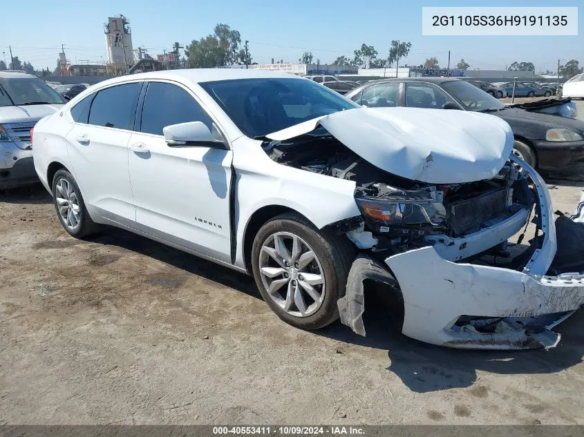 2G1105S36H9191135 2017 Chevrolet Impala Lt