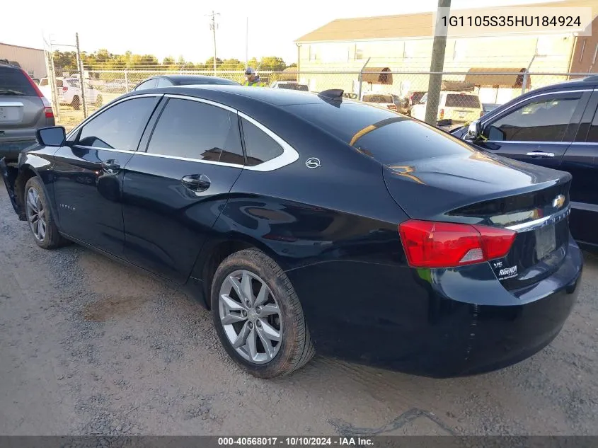 1G1105S35HU184924 2017 Chevrolet Impala 1Lt