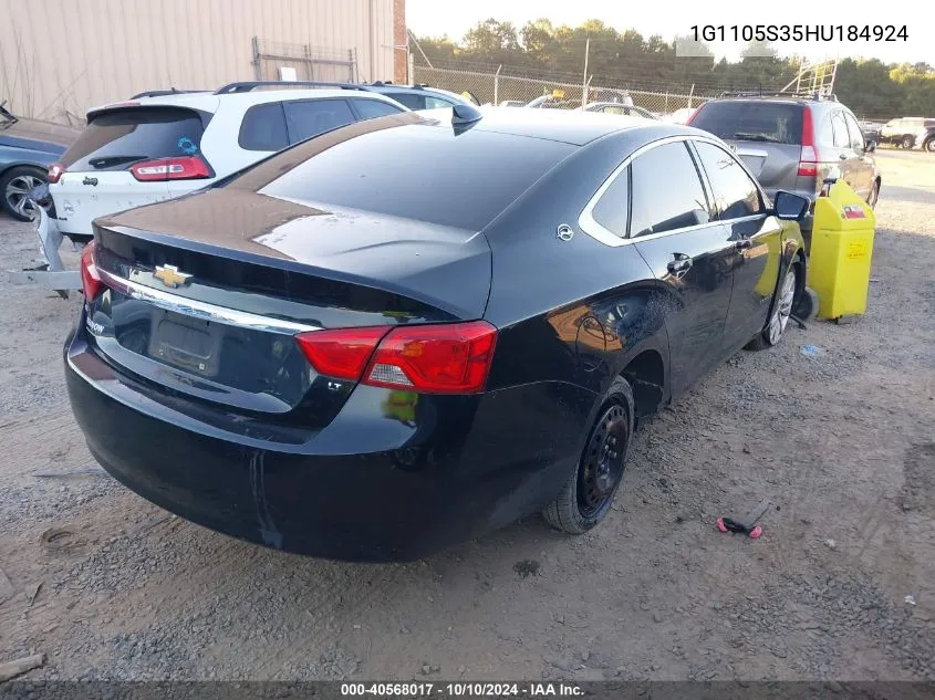 1G1105S35HU184924 2017 Chevrolet Impala 1Lt