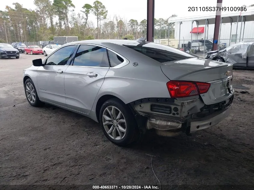 2017 Chevrolet Impala 1Lt VIN: 2G1105S37H9100986 Lot: 40653371