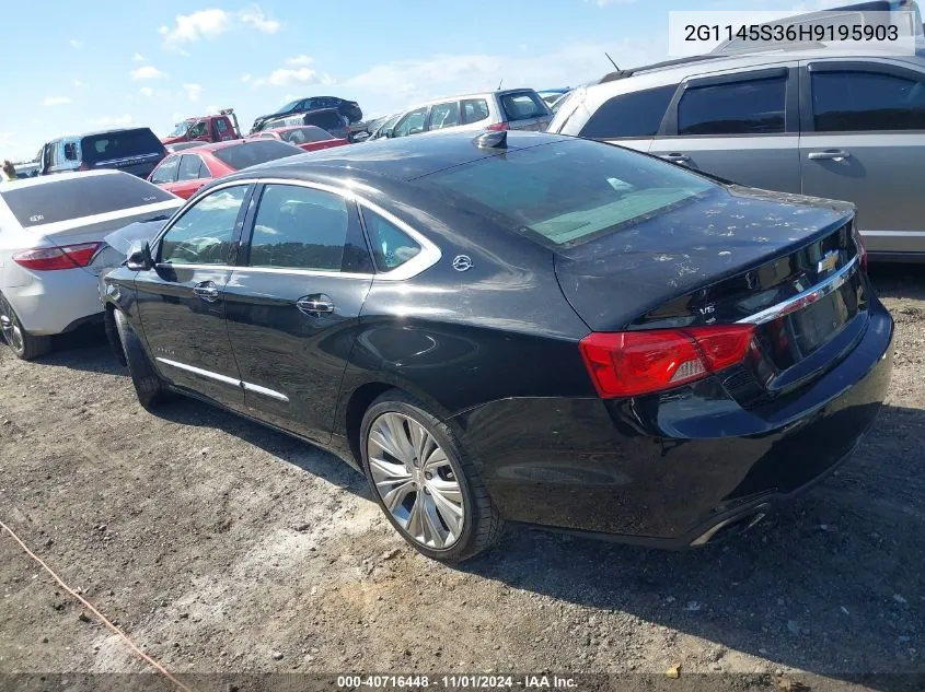 2017 Chevrolet Impala 2Lz VIN: 2G1145S36H9195903 Lot: 40716448