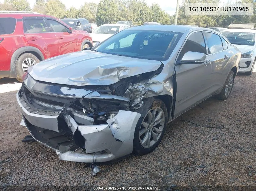 1G1105S34HU170965 2017 Chevrolet Impala 1Lt