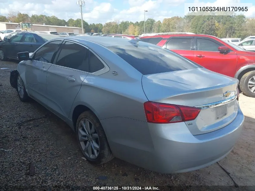 1G1105S34HU170965 2017 Chevrolet Impala 1Lt