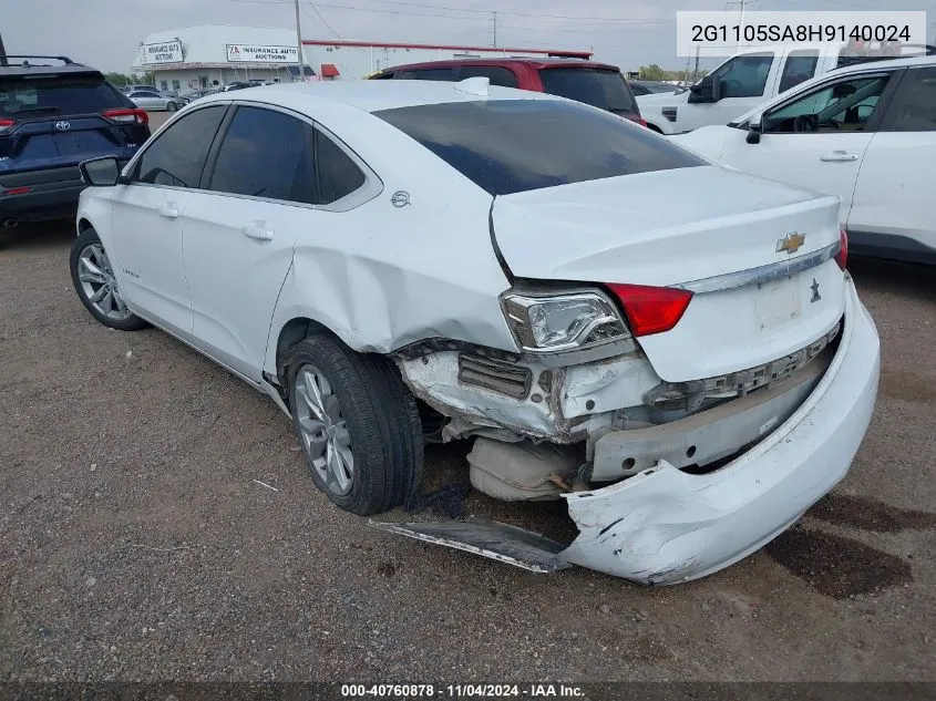 2G1105SA8H9140024 2017 Chevrolet Impala 1Lt