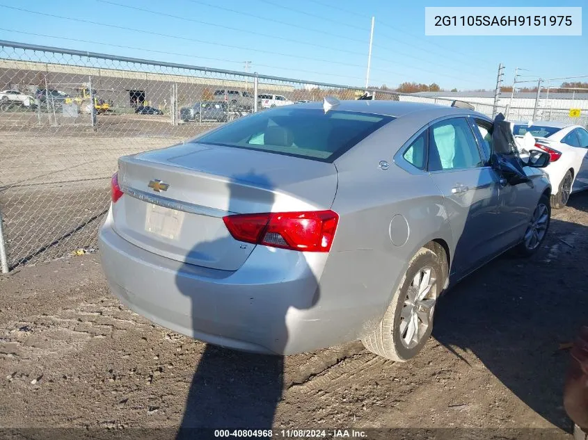 2017 Chevrolet Impala 1Lt VIN: 2G1105SA6H9151975 Lot: 40804968