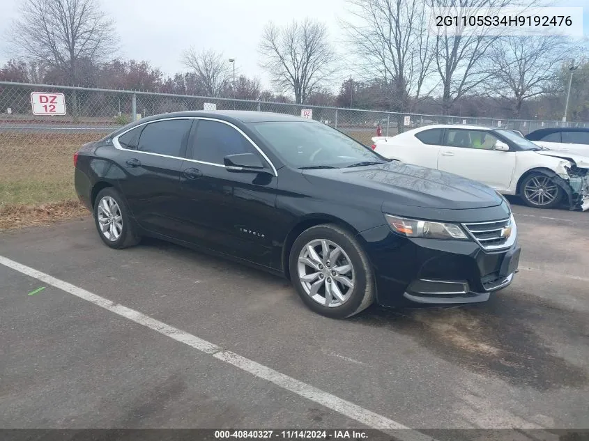 2017 Chevrolet Impala 1Lt VIN: 2G1105S34H9192476 Lot: 40840327