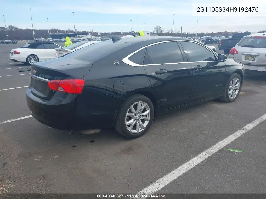 2017 Chevrolet Impala 1Lt VIN: 2G1105S34H9192476 Lot: 40840327