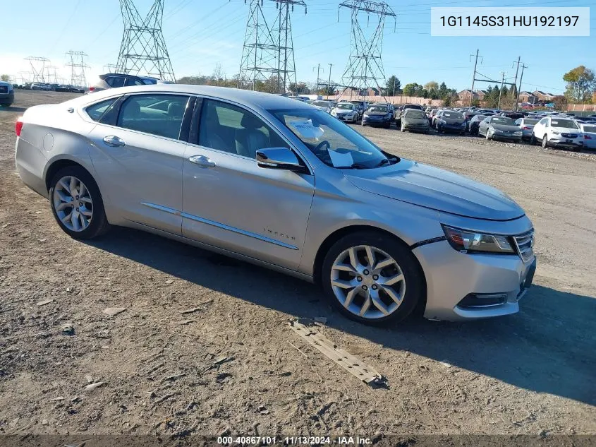 2017 Chevrolet Impala 2Lz VIN: 1G1145S31HU192197 Lot: 40867101