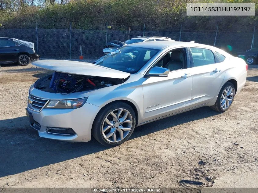 2017 Chevrolet Impala 2Lz VIN: 1G1145S31HU192197 Lot: 40867101