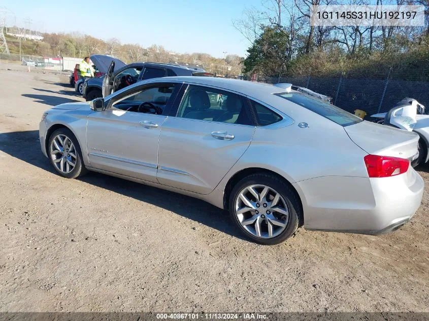 2017 Chevrolet Impala 2Lz VIN: 1G1145S31HU192197 Lot: 40867101