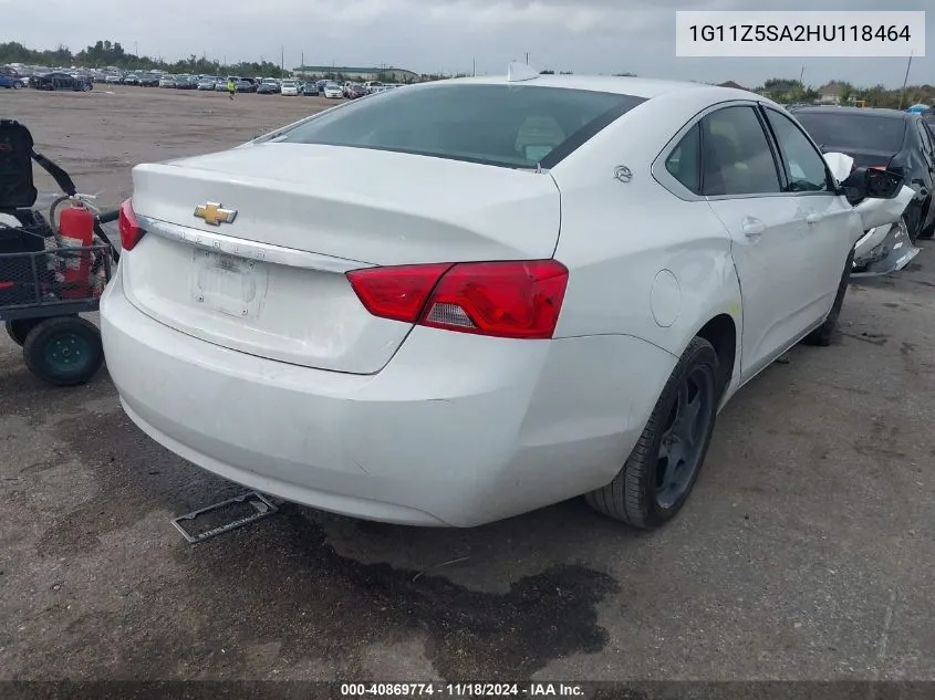 2017 Chevrolet Impala Ls VIN: 1G11Z5SA2HU118464 Lot: 40869774