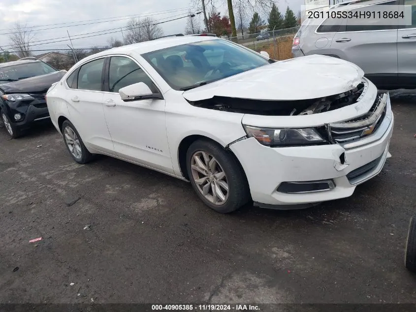 2017 Chevrolet Impala 1Lt VIN: 2G1105S34H9118684 Lot: 40905385