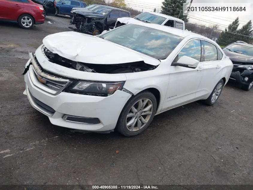 2017 Chevrolet Impala 1Lt VIN: 2G1105S34H9118684 Lot: 40905385