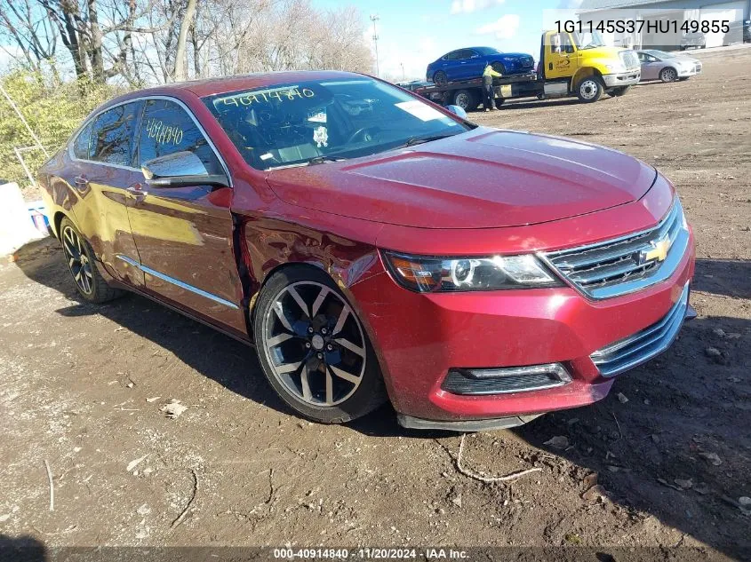 2017 Chevrolet Impala 2Lz VIN: 1G1145S37HU149855 Lot: 40914840