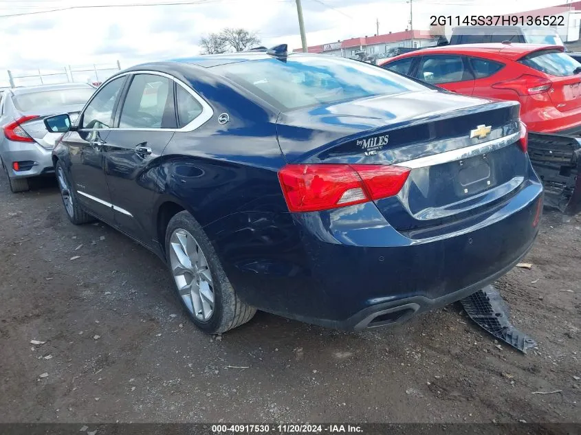 2017 Chevrolet Impala 2Lz VIN: 2G1145S37H9136522 Lot: 40917530