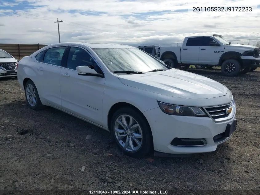 2018 Chevrolet Impala Lt VIN: 2G1105S32J9172233 Lot: 12113043