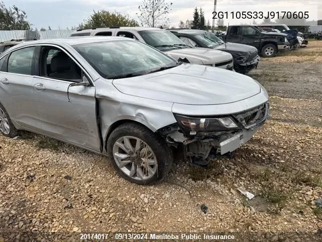 2018 Chevrolet Impala Lt V6 VIN: 2G1105S33J9170605 Lot: 20174017