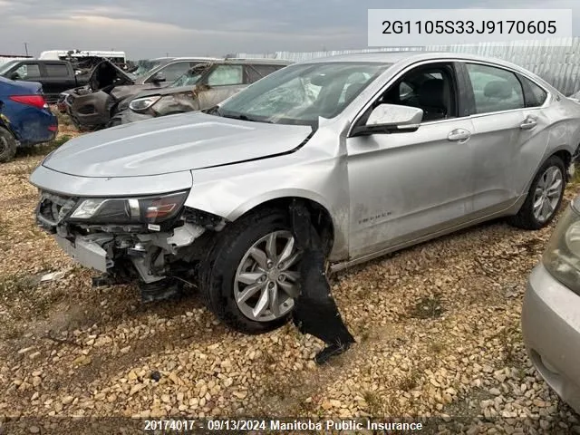 2G1105S33J9170605 2018 Chevrolet Impala Lt V6