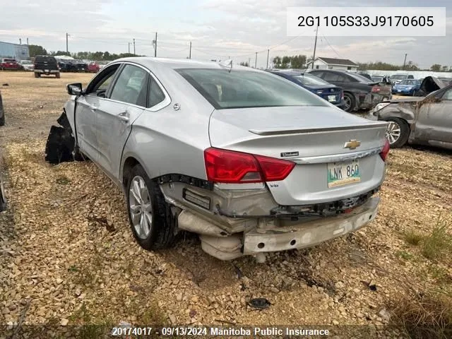 2G1105S33J9170605 2018 Chevrolet Impala Lt V6