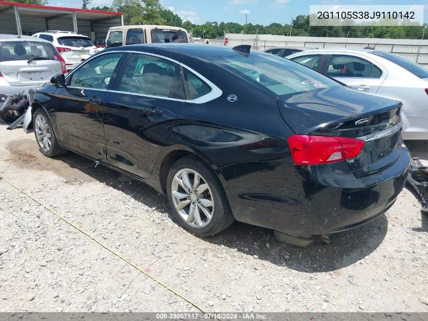 2018 Chevrolet Impala 1Lt VIN: 2G1105S38J9110142 Lot: 39867117