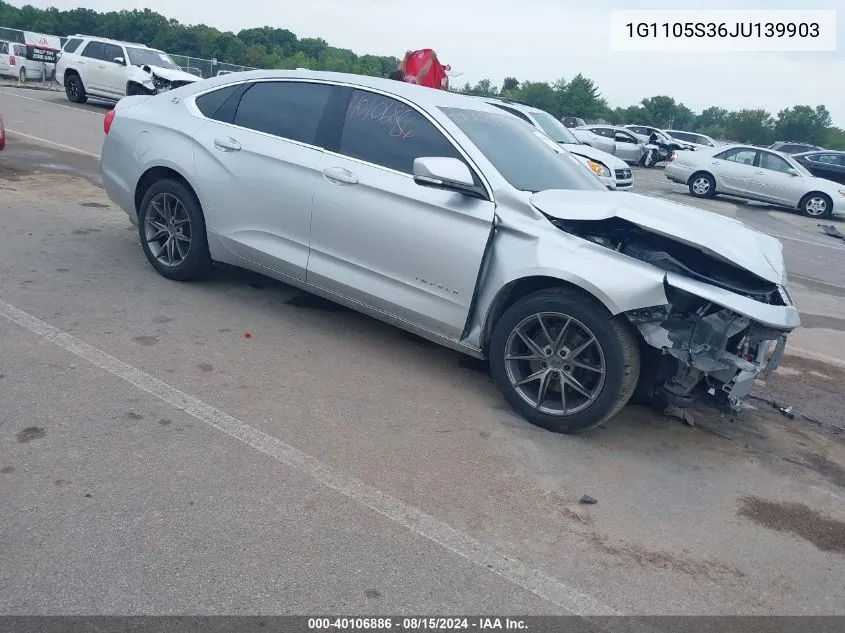 1G1105S36JU139903 2018 Chevrolet Impala 1Lt