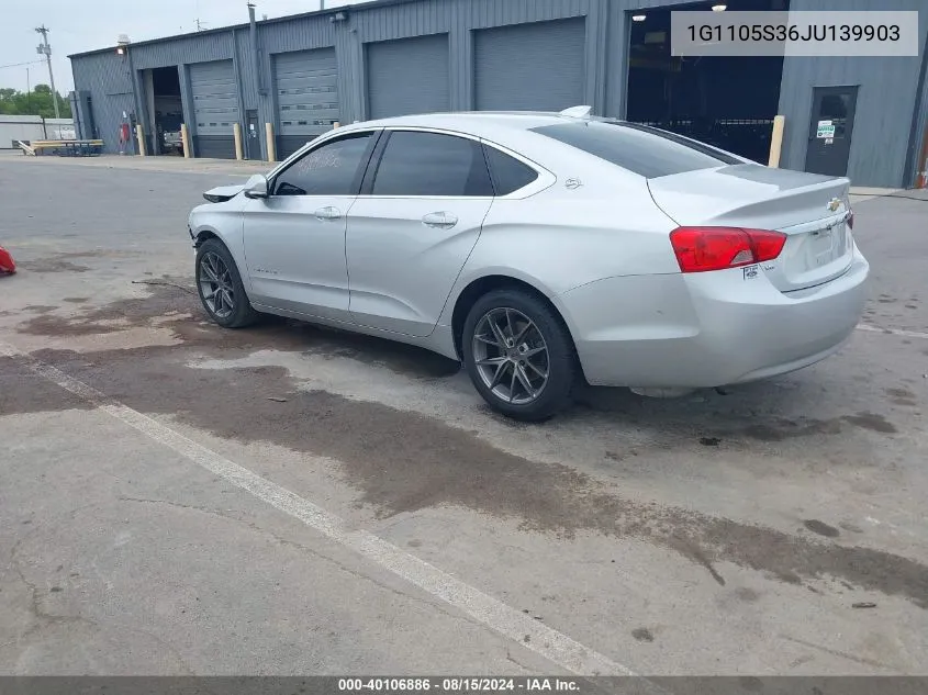 1G1105S36JU139903 2018 Chevrolet Impala 1Lt