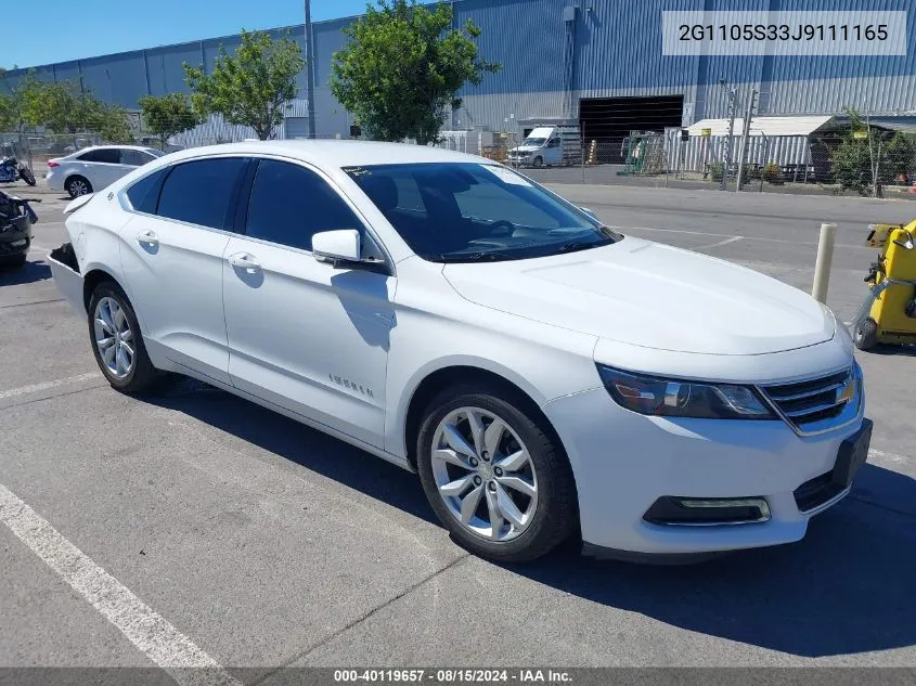 2G1105S33J9111165 2018 Chevrolet Impala 1Lt