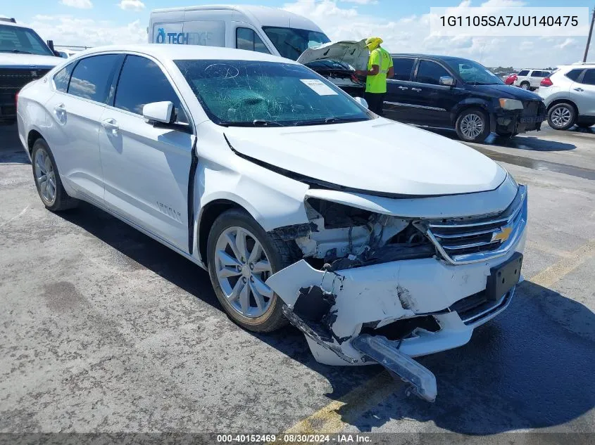 2018 Chevrolet Impala 1Lt VIN: 1G1105SA7JU140475 Lot: 40152469