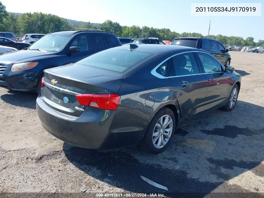 2G1105S34J9170919 2018 Chevrolet Impala 1Lt