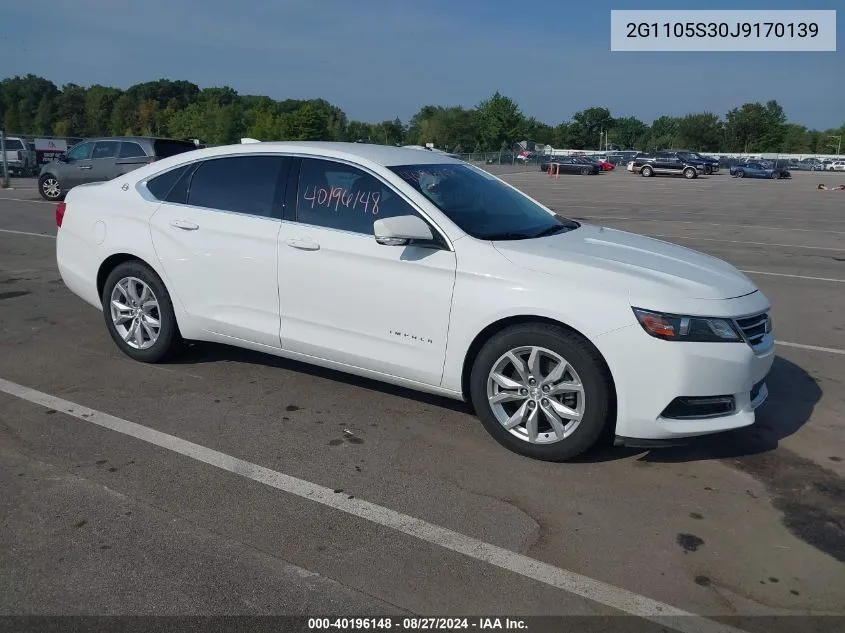 2G1105S30J9170139 2018 Chevrolet Impala 1Lt