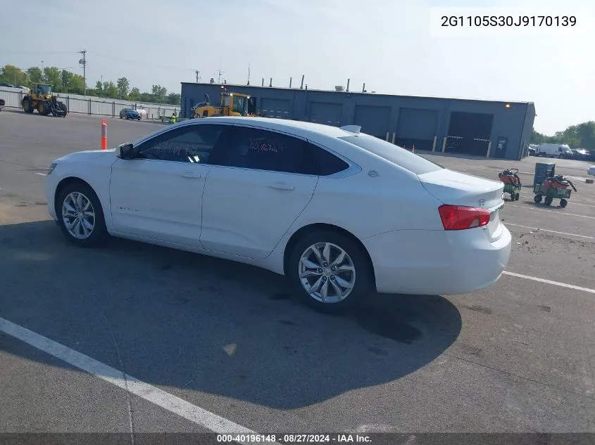 2G1105S30J9170139 2018 Chevrolet Impala 1Lt