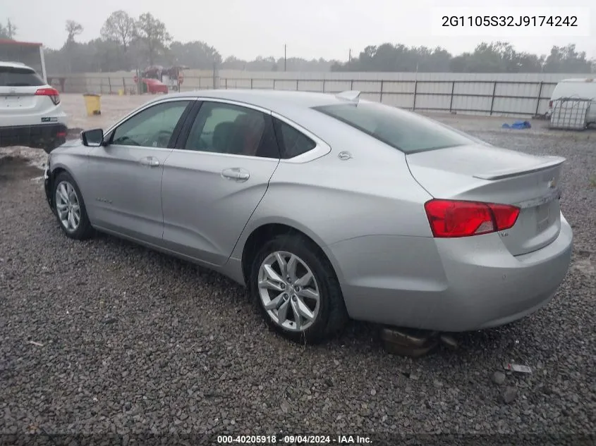 2018 Chevrolet Impala 1Lt VIN: 2G1105S32J9174242 Lot: 40205918