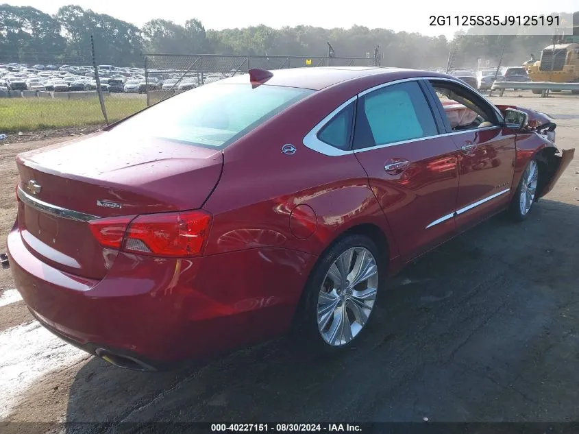 2018 Chevrolet Impala 2Lz VIN: 2G1125S35J9125191 Lot: 40227151