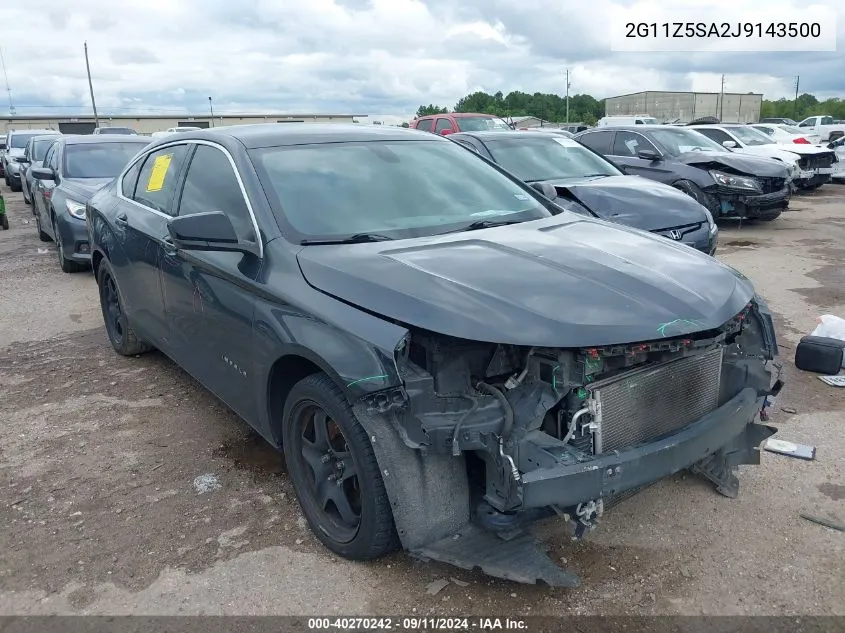 2G11Z5SA2J9143500 2018 Chevrolet Impala Ls