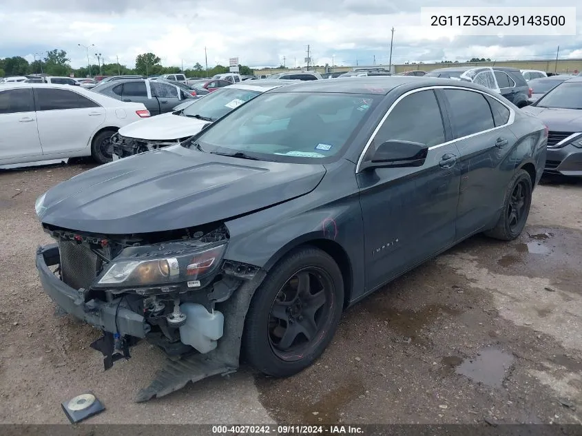 2G11Z5SA2J9143500 2018 Chevrolet Impala Ls