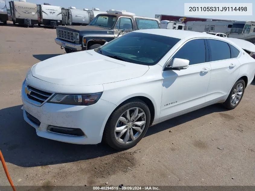 2G1105S31J9114498 2018 Chevrolet Impala 1Lt