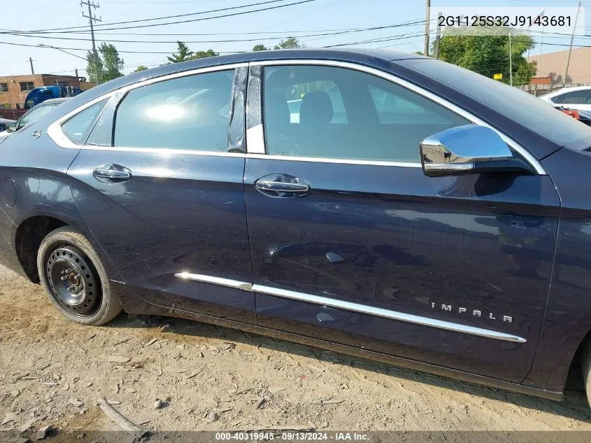 2G1125S32J9143681 2018 Chevrolet Impala 2Lz