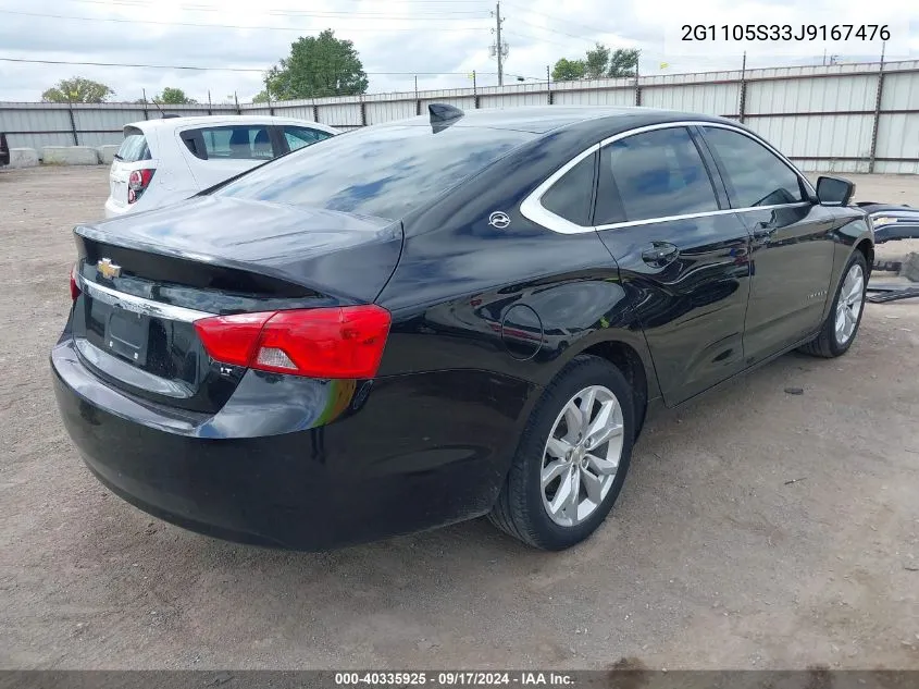 2018 Chevrolet Impala 1Lt VIN: 2G1105S33J9167476 Lot: 40335925