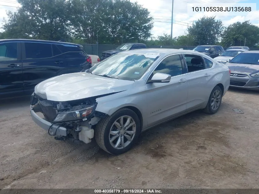 2018 Chevrolet Impala 1Lt VIN: 1G1105S38JU135688 Lot: 40358779