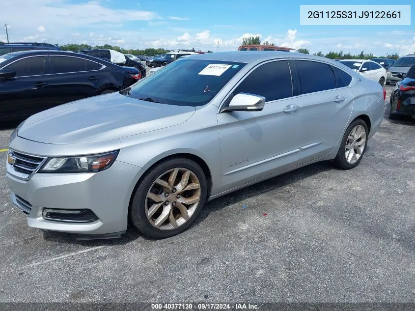 2018 Chevrolet Impala 2Lz VIN: 2G1125S31J9122661 Lot: 40377130