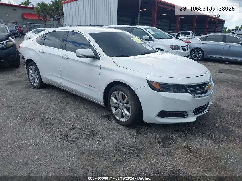 2G1105S31J9138025 2018 Chevrolet Impala 1Lt