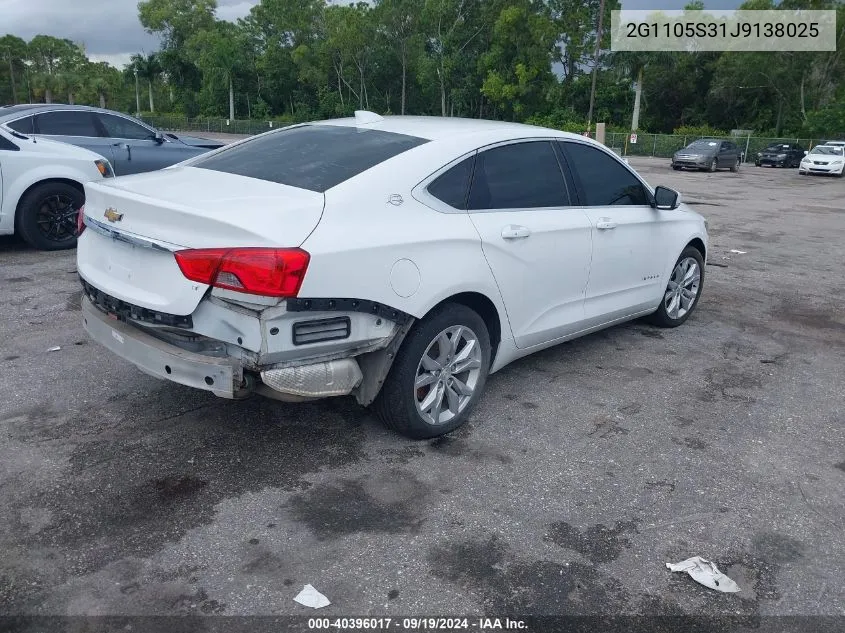 2G1105S31J9138025 2018 Chevrolet Impala 1Lt